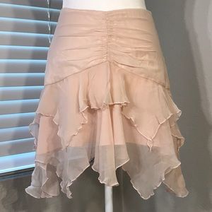 ABS by Allen Schwartz Pink Ruffle Skirt